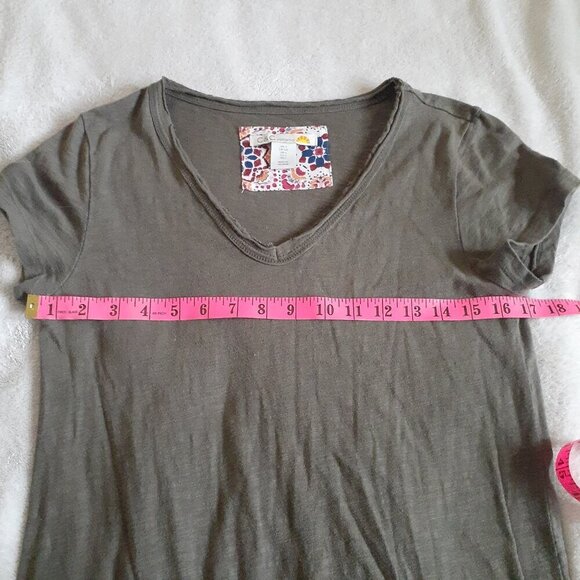 C&C California Women's Size Small Olive Green V Neck T-Shirt Maxi Dress - Picture 8 of 11